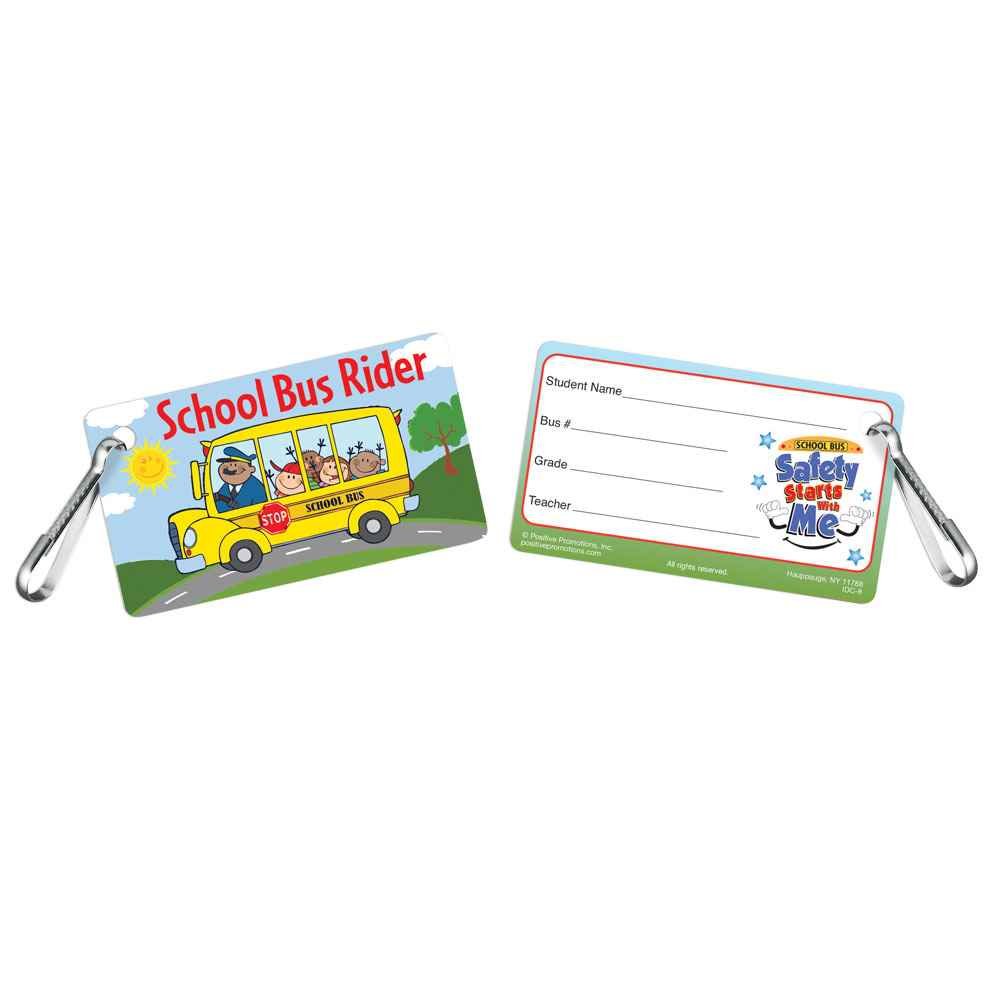 School Bus Rider Clip On Student School Bus I D Cards 25 Per Pack Positive Promotions